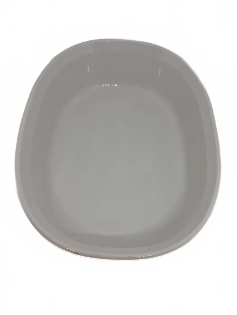 Vtg CorningWare White Oval Casserole Dish Clear Glass Lid